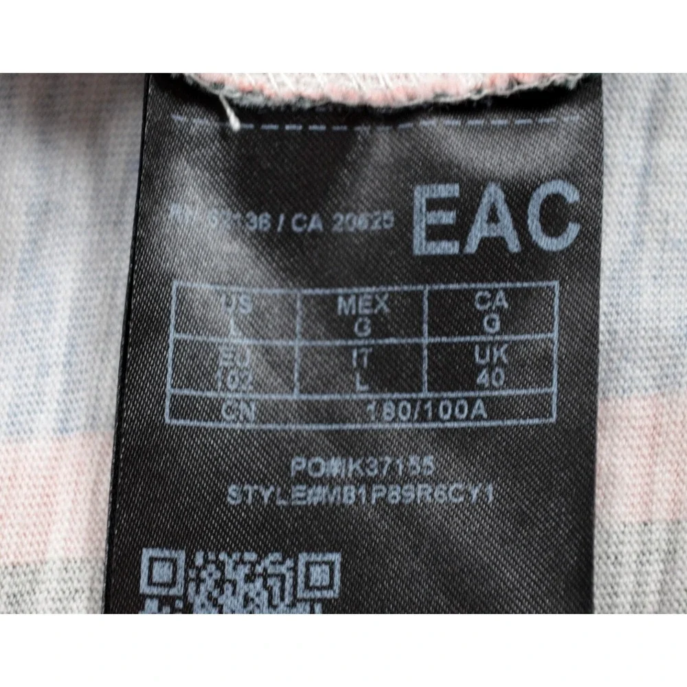 Guess LA Striped‎ T-Shirt Short Sleeve Embroidered Logo &  American Flag Men's L - Picture 10 of 13